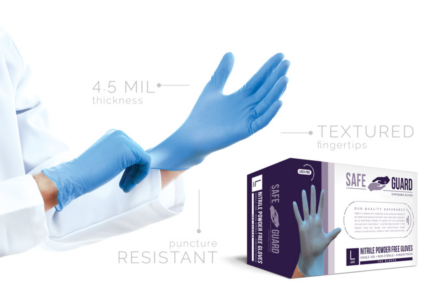 Nitrile powder-free gloves (case of 1,000)